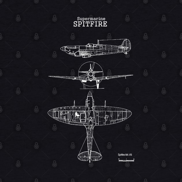 Supermarine Spitfire | World War 2 Plane Blueprint by Distant War